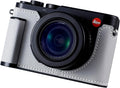 Camera Half Case for Leica D-LUX 8, Vintage Metal Genuine Leather Instant Camera Protective Cases Stylish Portable Shockproof (Grays)