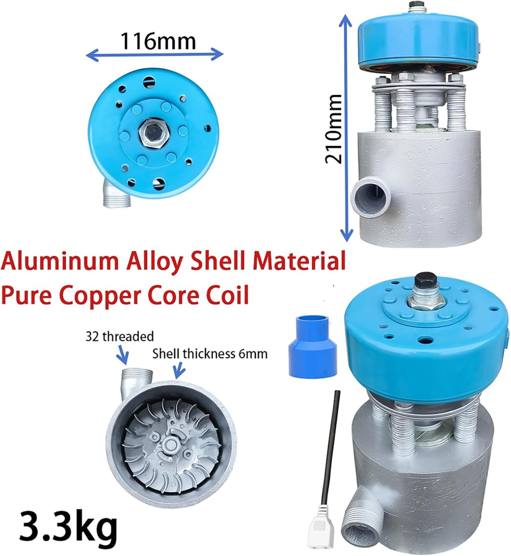 1000W Micro Hydroelectric Generator 1KW 220V Portable Micro Hydro Generator with Blue Connector Hydroelectric Power Station Water Turbine Generator for Home Use, Lighting, Monitoring,1kw,220V