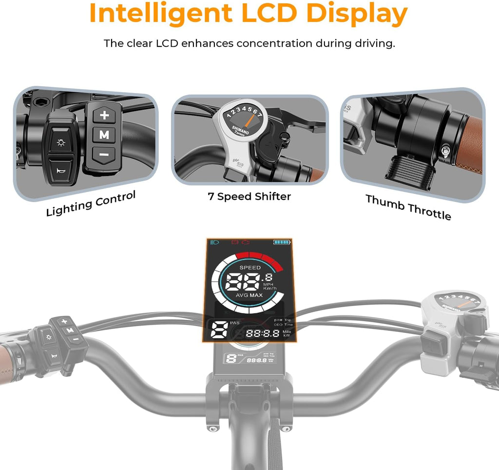 Heybike Cityscape 2.0 Electric Bike for Adults with Peak 1200W Motor, 468Wh Removable Battery, 50Miles 26' Electric Commuter Bike, 7-Speed,UL Certified