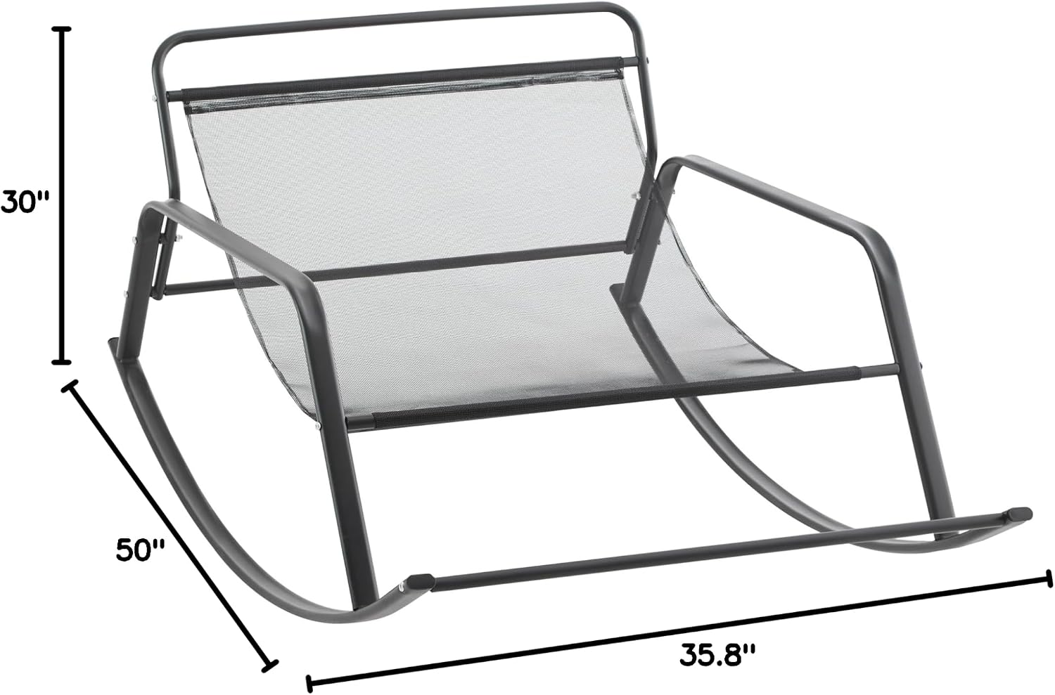 Extra Wide Boucle Rocking Chair with Technical Leather Oversized Gliding Recliner for Indoor Outdoor Living Room Nursery Bedroom (XL-White)