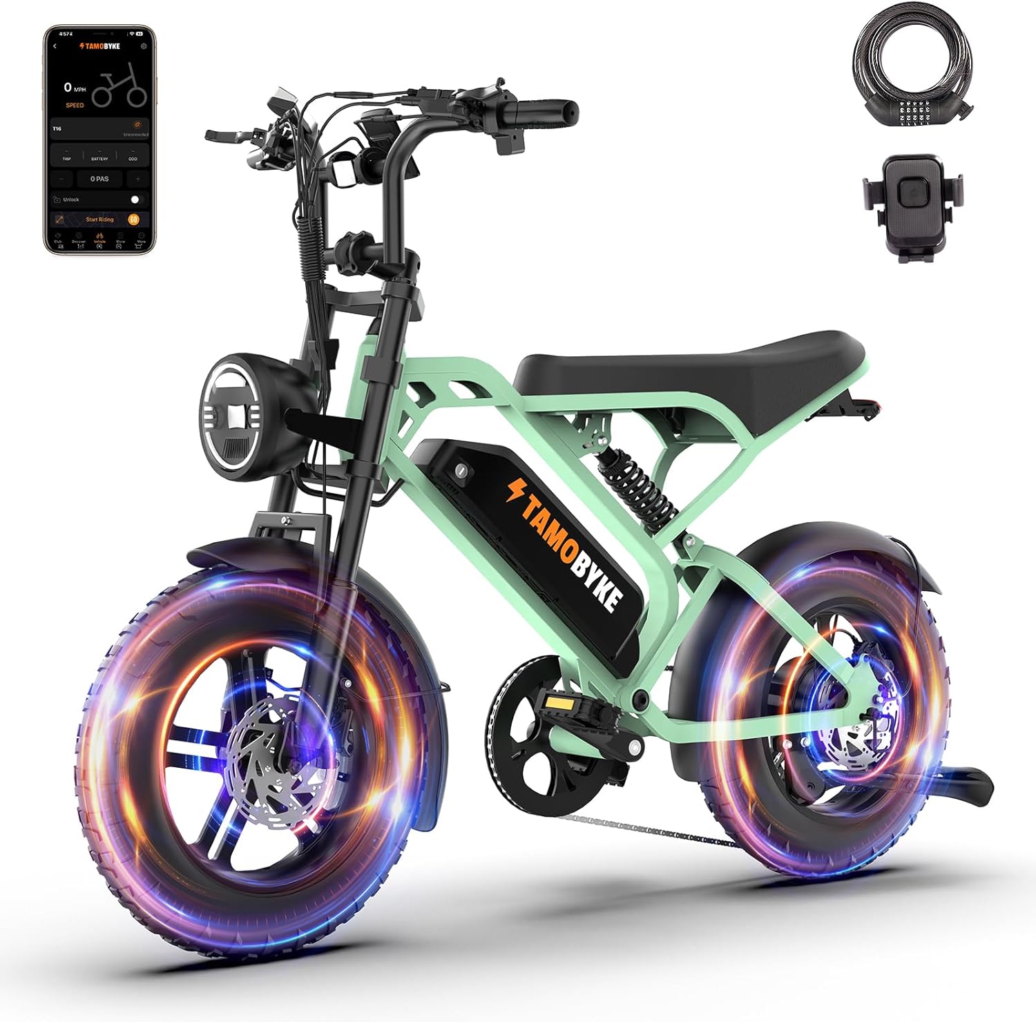 Tamobyke T16 Electric Bike for Teens & Childs, 1000W Motor 48V15.6Ah Removable Battery, 30MPH Off-Road Electric Bicycle,16'Fat Tire Ebike for Kids, 7-Speed,Dual Hydraulic Brakes, Fits Riders 5'0'-5'7'