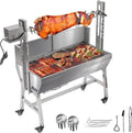 Electric Rotisserie Grill Kit with Windscreen, Large Charcoal Grill with Motor, Stainless Steel Automatic Pork Grill & Outdoor Lamb Goat Roaster, 132 Lbs Capacity for Camping Outdoor