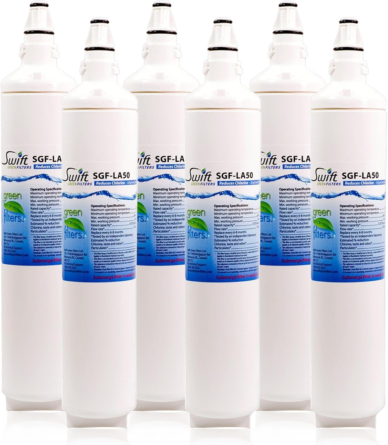 Swift LT600P refrigerator water filter, Replacement for LG LT600P, 5231JA2006A,46-9990 Made in USA 6 Pack
