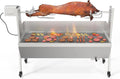 Bonnlo Electric Rotisserie Grill, 46' Pig & Lamb Roaster, Charcoal Spit Rotating Grill with Wind Screen, 176 lbs Capacity Stainless Steel Lechon Grill Kit for Camping & Outdoor BBQ