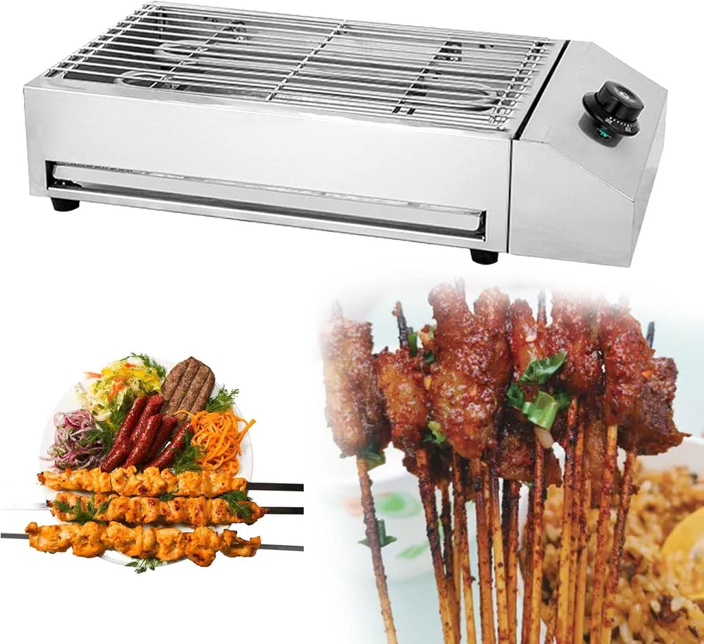 Premium Indoor Smokeless Electric Grill, 2600W Health BBQ Grill with Adjustable Temperature, Grill Surface 425x255 mm, Includes Water Filled Drip Tray to Reduce Smoke and Smell, BBQ Barbecue