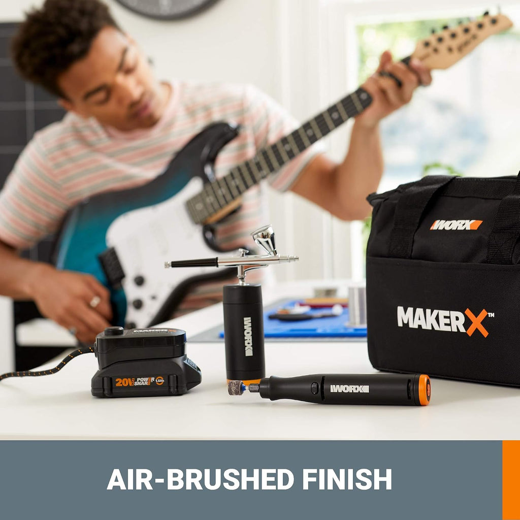 Worx MAKERX WX992L 20V 2pc Crafting Tool Combo Kit - Rotary Tool + Air Brush