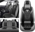 Car Seat Covers for Chevy Traverse 2009-2026, Waterproof Nappa Leather Full Set Seat Cover with Headrests, Anti-Slip and Comfortable Automotive Seat Protector&Accessories(Gray Black)