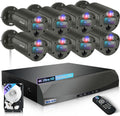 【2-Way Audio】 Outdoor Wired Security Camera System, Wired Cameras for Home Security, Home POE Video Surveillance Systems DVR Kits