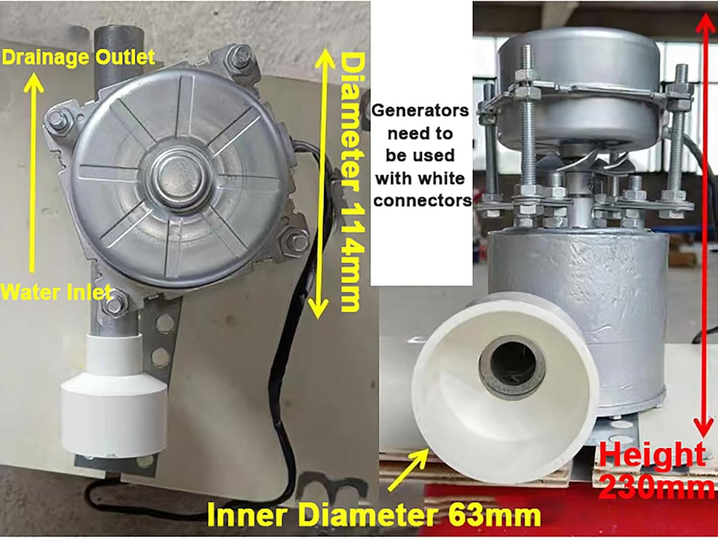 1000W 220V Horizontal Hydroelectric Generator 1KW Hydro Generator, Household Hydroelectric Generators with 63mm Inlet Fitting, Portable Water Turbine Generator for Outdoor Lighting,1000w,220V