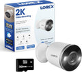 Lorex 2K Indoor/Outdoor Spotlight Camera | No Monthly Fees | 32GB MicroSD Included | Color Night Vision | 2-Way Talk | Person, Vehicle, & Animal Detection | IP65 Weatherproof | White