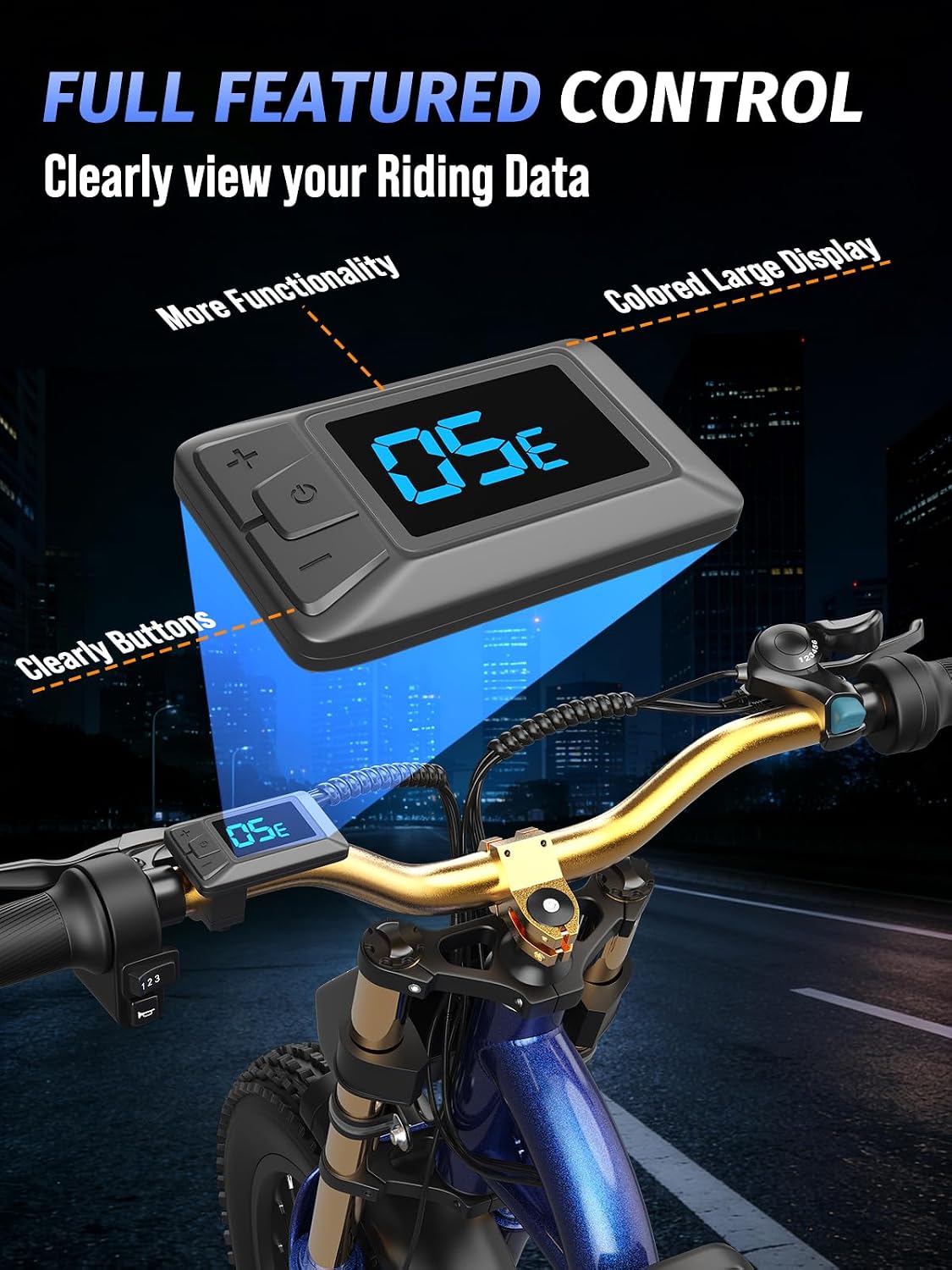 Electric Bike for Adults, 1500W Peak Motor Ebike with 48V 15.6Ah Built-in Removable Battery, 70 Miles Range Top Speed 28 MPH Electric Bike, 20' Off Road All terrian Fat Tire E Bike with 7 Speed