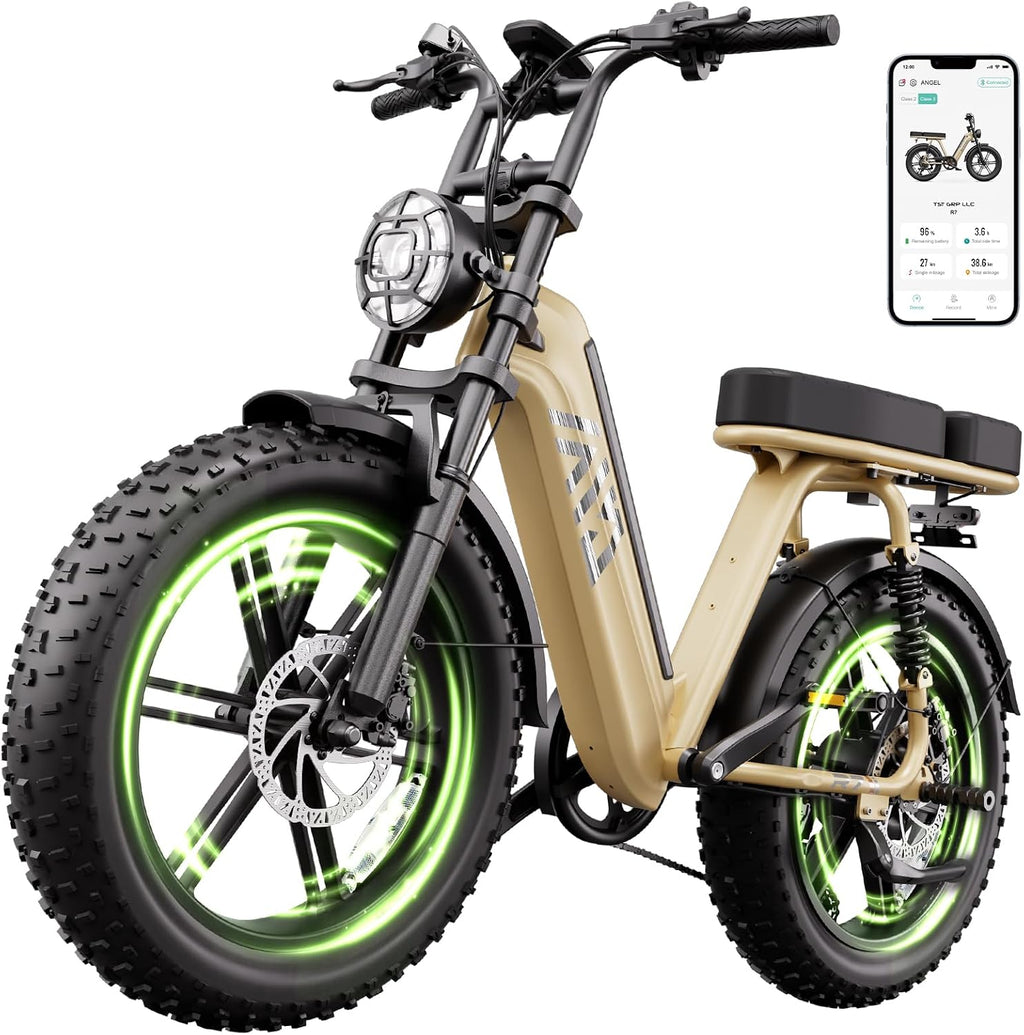 TST Electric Bike for Adults 1500W Peak 20' Fat Tire All-Terrain E-Bike 60 Miles Electric Dirt Bike for Road Sand Mountain Snow - 48V 15AH Battery Powered Electric Motorcycle for Adventure
