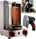 Electric Doner Kebab Machine + Electric Kebab Slicer, Vertical Kebab Grill Barbecue Tool, Barbecue Skewers Machine for Commercial Home Kitchen Outdoor Garden Camping 800-1200℃