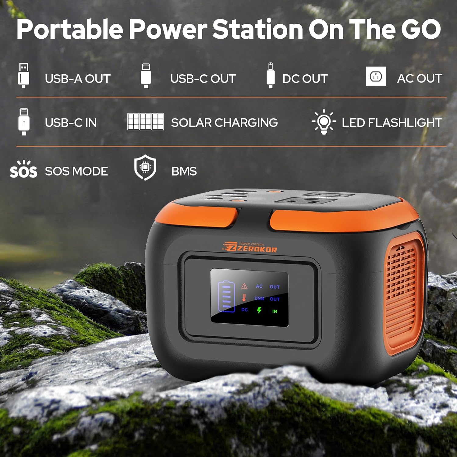 Portable Solar Power Station 100W with Foldable 40W Solar Panel,120W 110V Portable Power Pack with AC Outlet for Laptop Smart Device Outdoor Camping RV Hiking Outdoor Backup with Solar Charger