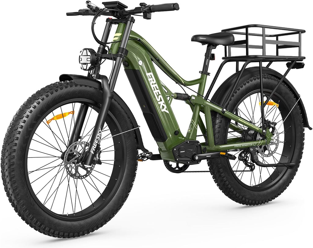 FREESKY Swift Horse Ultra 2026 Electric Bike with 3500W BAFANG Motor, 48V 35Ah Samsung Cells Battery, 26' Fat Tires, Up to 38MPH &140-Mile Range, Smart Keys, Full Suspension Mountain EBike for Adults