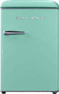 Galanz GLR25MGNR10 Retro Compact Refrigerator, Mini Fridge with Single Doors, Adjustable Mechanical Thermostat with Chiller, Green, 2.5 Cu Ft
