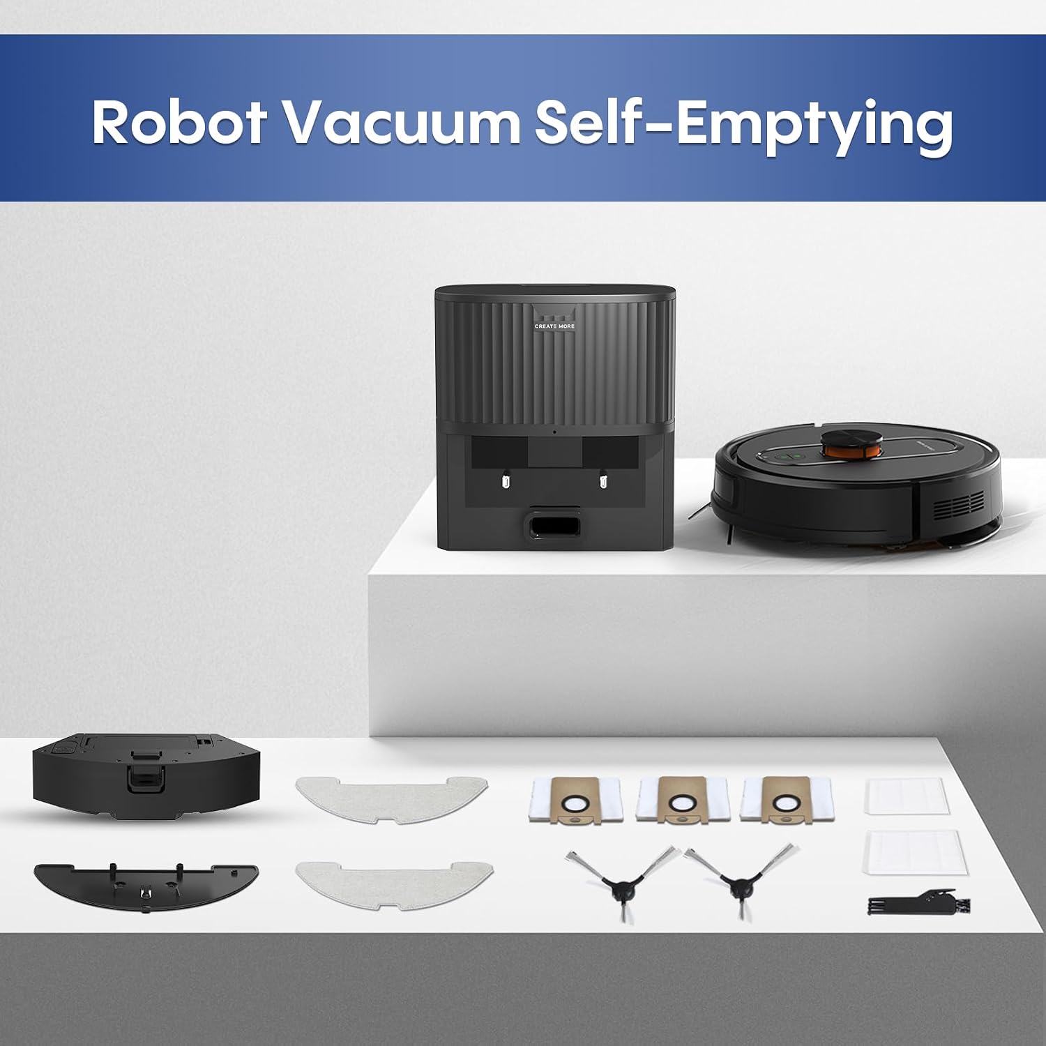 Robot Vacuum and Mop Combo, 6000Pa Strong Suction, LiDAR Navigation, Self-Emptying Dock,90-Day Hands-Free,Smart Mapping,WiFi/App/Alexa,Robotic Vacuum for Pet Hair, Dust, Hard Floors and Carpets