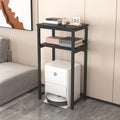 HARELA Sweeping Robot Storage Rack, Robot Vacuum Stand Cabinet with Open Base Self-Emptying Sweeper Machine Cabinet, Side Table for Living Room, Home Office(Black C,50x107cm/19.7x42.1in)