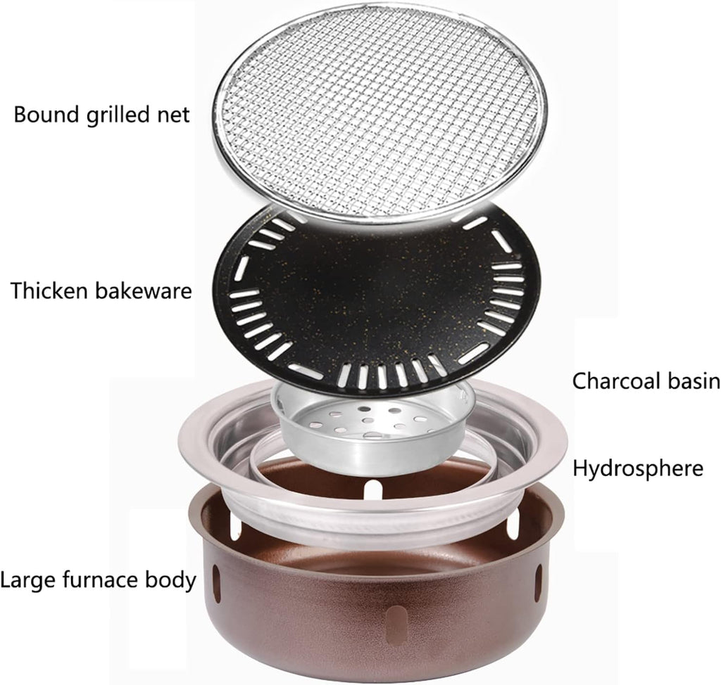 BBQ Barbeque Barbecue Grill,BBQ,Thickening Upgrade Grill,Korean Household Smokeless Charcoal Barbecue Grill,Indoor Outdoor (Color : A)