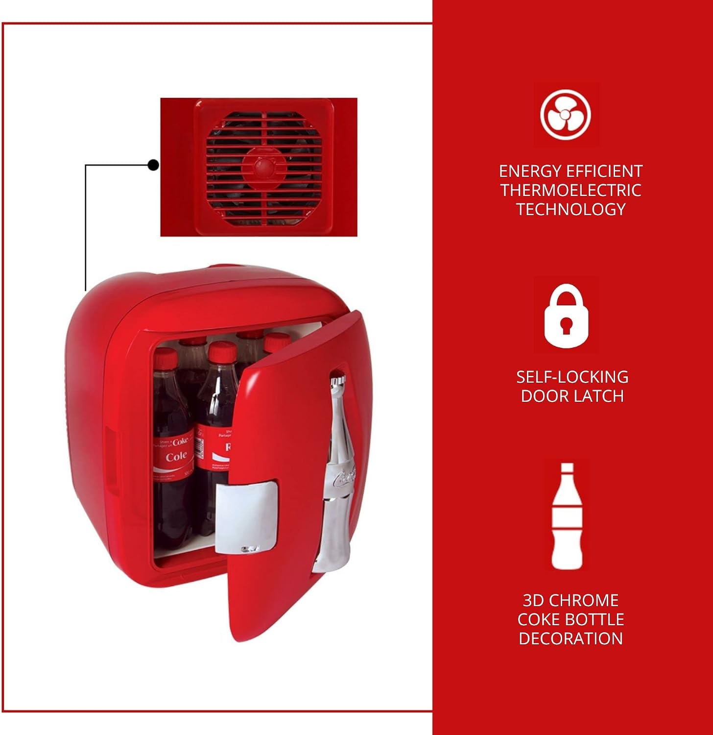 Coca-Cola CCU09 12 Can AC/DC Cube Electric Cooler by Koolatron