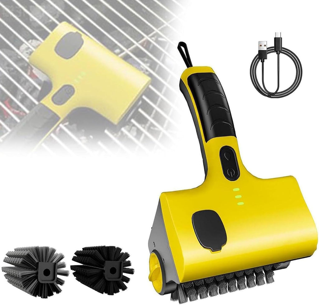 Grill Brush,Barbecue Grill Electric Cleaning Brush with Replaceable Head,360° Tile Cleaner with 2600Mah Battery and Water Injection Port,for Bathrooms,Cars,Floor,Tiles, Stoves, Sinks