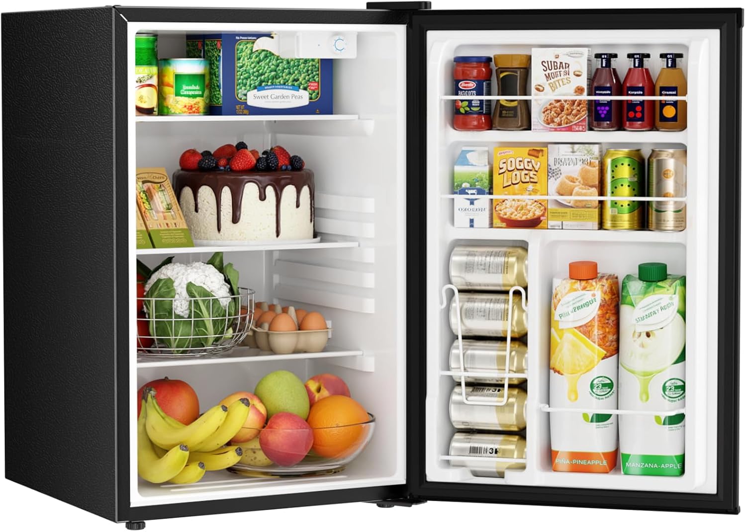 Antarctic Star 4.4 Cu.Ft Compact Refrigerator,Mini Fridge Single Door with Adjustable Thermostat,Removable Glass Shelves for Apartment/Dorm/Office,BLACK