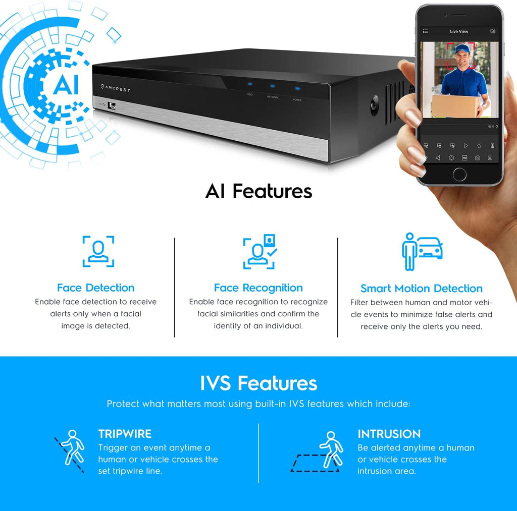 Amcrest 5MP UltraHD 8 Channel DVR Security Camera System Recorder, 5MP Security DVR for Analog Security Cameras, Remote Smartphone Access, HDD & Cameras NOT Included (AMDV5M8)