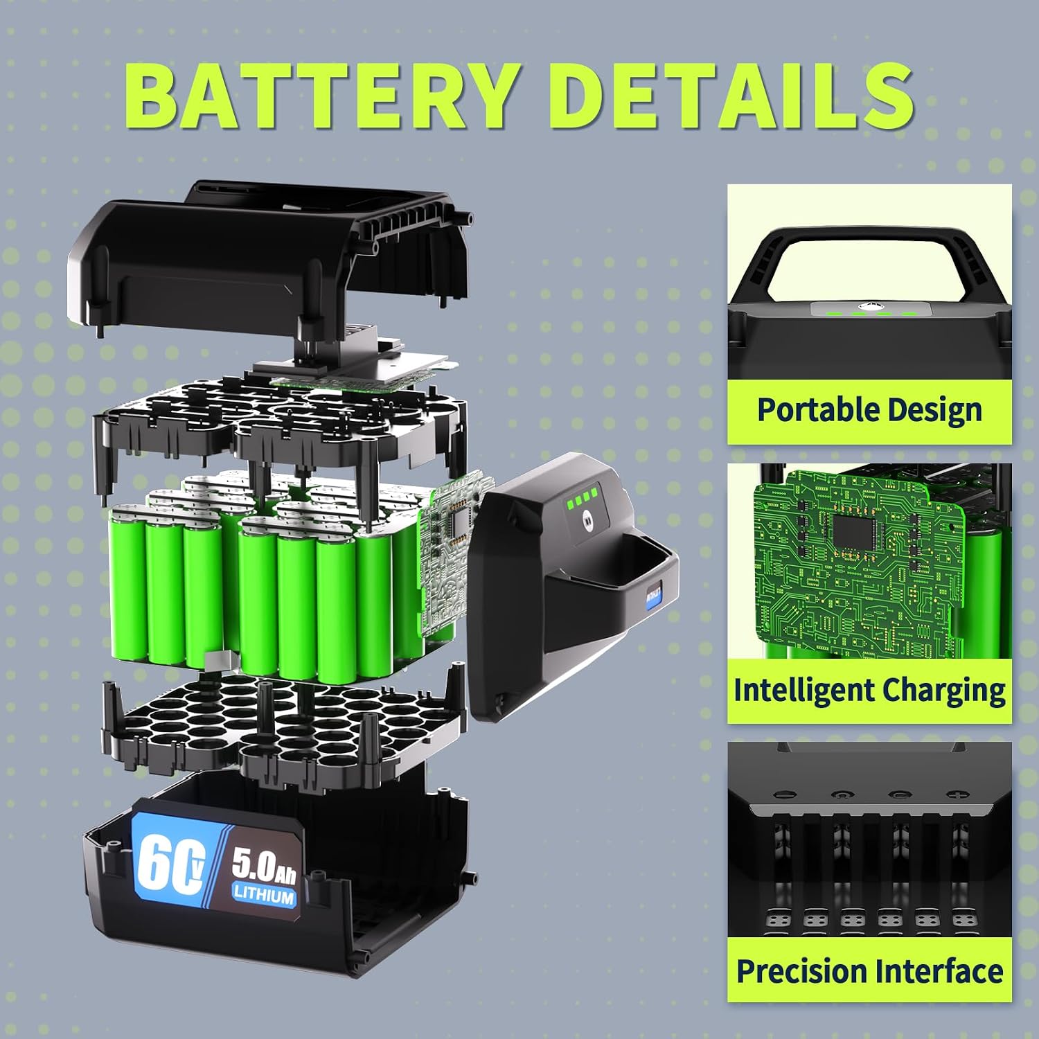 【Upgrade】 5.0Ah Replacement Battery for Toro 60V Battery fro Toro Flex Force Power System 60 Volt Max for Toro Snow Shovel Mower Blower...,with 4 LED On Board Power Meter