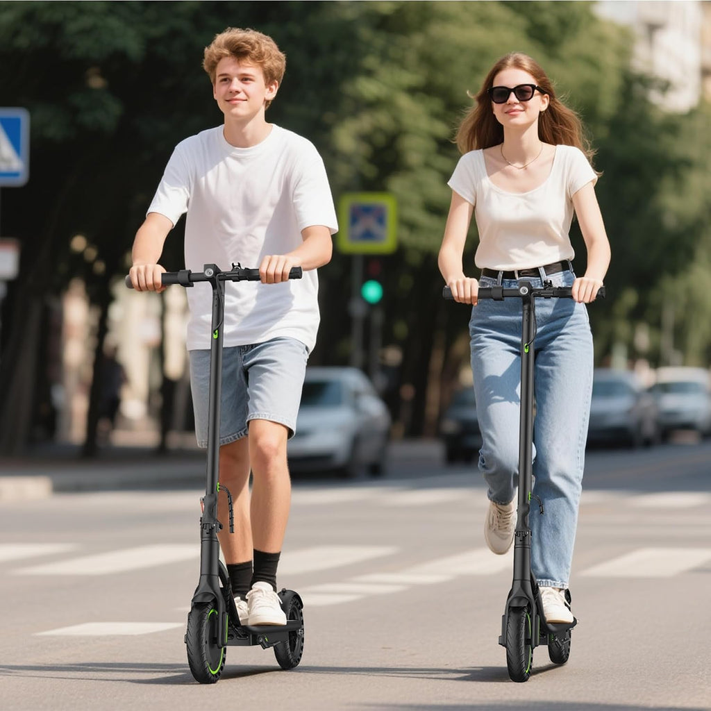 Electric Scooter, 350W-500W Motor, 9 MPH to 22MPH, 10-41 Miles Range, Dual Suspension, Dual Braking, App Control, Foldable Commuter E Scooter for Adults and Teens