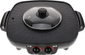 COLLBATH Electric Hot Pot Grill Multi-function Cooker with Smokeless Non-stick Coating Temperature Control for Home and Restaurant Use Black Color with Triangle Plug