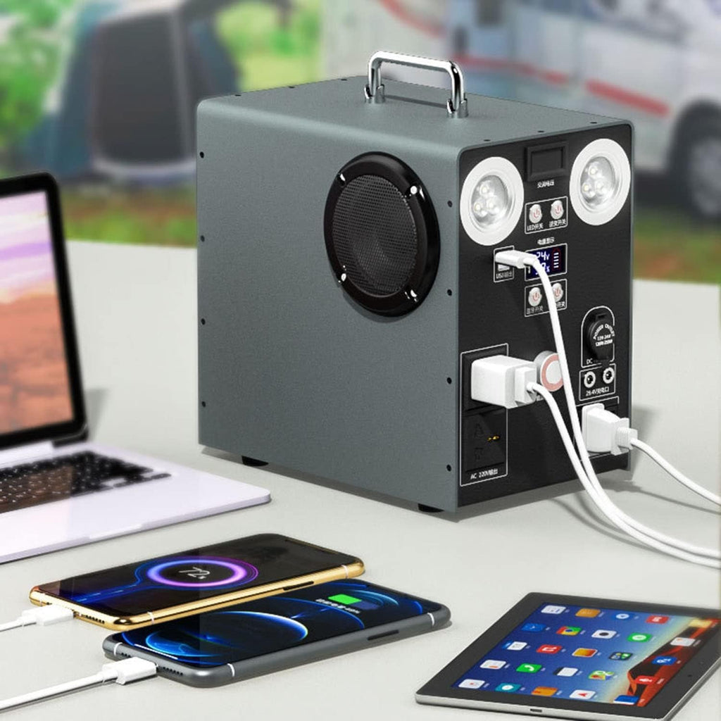 1000 W Portable Power Station, Solar Generator Backup Power Supply, with LED Light and Bluetooth Speaker, for Home Backup, Emergency, Outdoor Camping Or RV Travel(220V/1000w~1087wh)