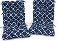 Outdoor High Back Patio Chair Cushions, Tufted Rocking Chair Cushions, Adirondack Cushions for Garden Porch Home Office Chairs Use, 44' x 22' x 4', 2 Pack, Geometry Navy