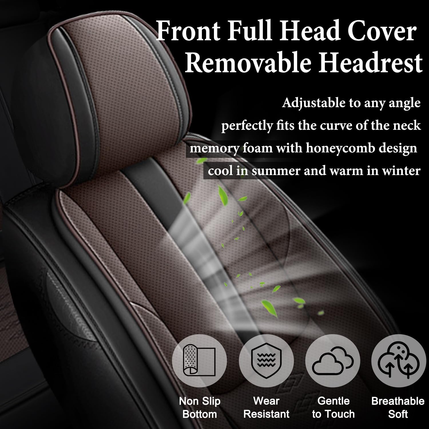 Car Seat Covers 2 Seats Fit for Jeep Wrangler Unlimited 4xe 2021 2022,Waterproof Leather Seat Covers,Airbag Compatible,Car Seat Protectors Interior Sets(Front Set,Black&Brown)