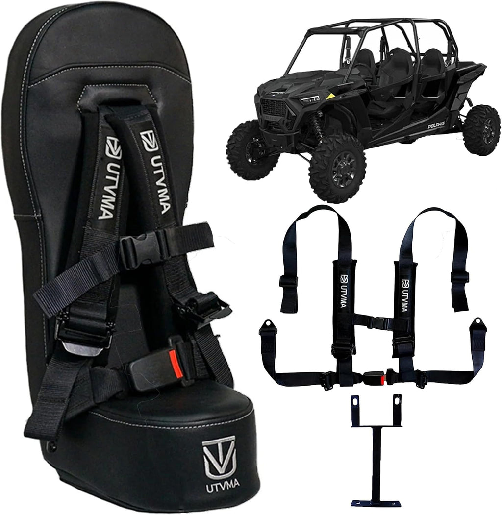 UTVMA RZR 1000 and 900 (2014-2023) Bump Seat with 4-Point Harness | Kids Seat | Jump Seat | All Models (XP, Turbo, Turbo S, High Lifter, Sport, Premium, Ultimate) (Black)