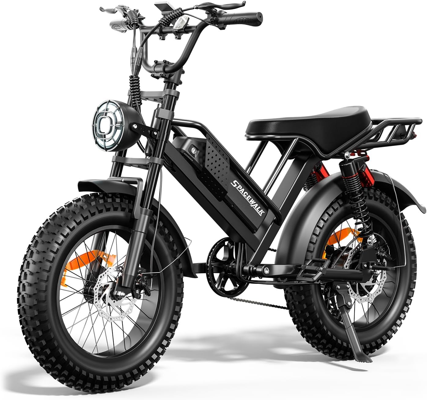 Spacewalk Electric Bike M7 for Adult,20' Fat Tires Ebike,Suitable for Riders 5'5'& Above,1500W Peak Motor,27.9mph,48V 15Ah Removable Battery,4X Suspension,50 Miles Pure Electric,70 Miles PAS