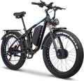 6000W Peak Electric Bike for Adults, 52V 32AH Dual Motor E-Bike, Up to 90Mile & 45 M P H All-Terrain Fat Tires Full Suspension 24/26 Inch Electric Bicycles Hydraulic Disc Brake for Road UL2849 by SGS