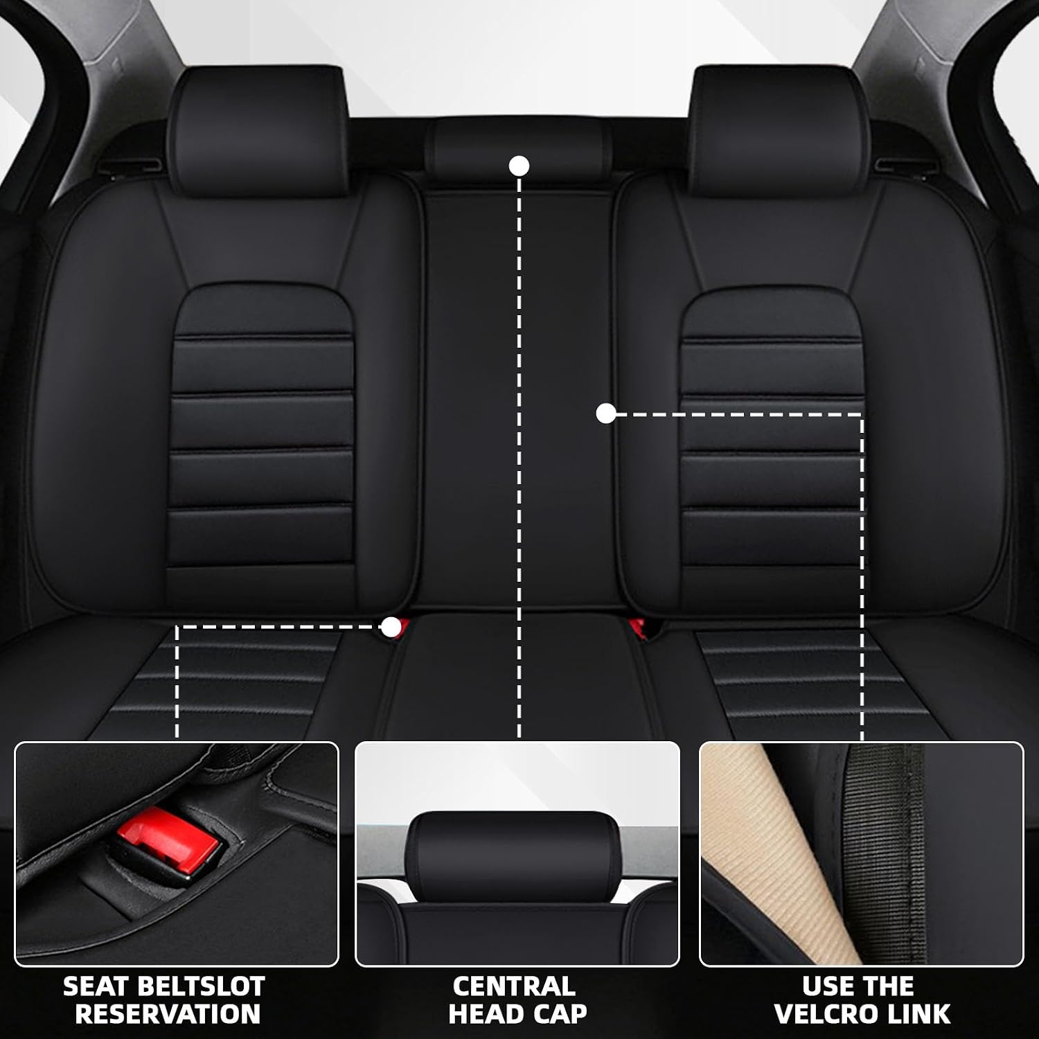 Car Seat Cover Fit for GMC Acadia 2007-2025,Compatible Airbag Non-Slip Waterproof Seat Covers,Car Seat Protector Premium Interior (Luxury 5 Seats,Black Red)