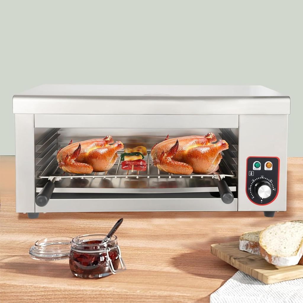 Electric Salamander Broiler, 110V/60Hz 1500W Grilled Cheese Maker Portable Grill Steak Cooker Tabletop Camping Grill Electric Grill Outdoor BBQ Equipment for Melting Cheese, Grilling Meats