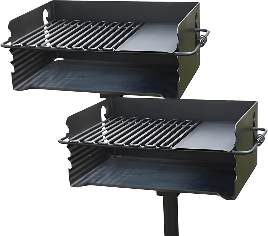Pilot Rock 2 Pack Charcoal Grill, Jumbo Park Style Steel Outdoor BBQ, CBP-247