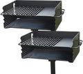 Pilot Rock 2 Pack Charcoal Grill, Jumbo Park Style Steel Outdoor BBQ, CBP-247