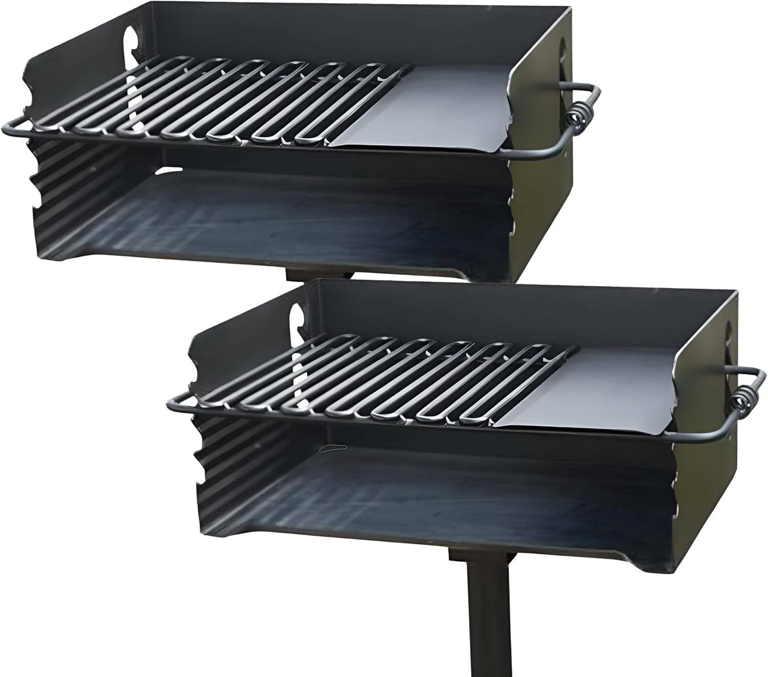 Pilot Rock 2 Pack Charcoal Grill, Jumbo Park Style Steel Outdoor BBQ, CBP-247