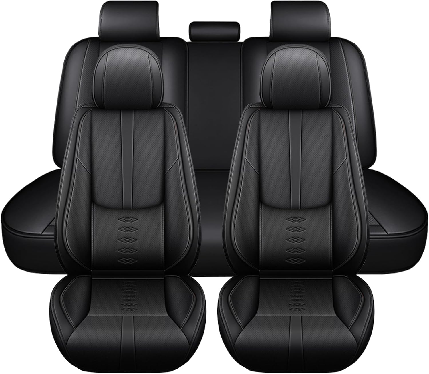 Leather Seat Covers for Jaguar XJ8 2000-2008,Premium Car Seat Covers Full Set,Waterproof Car Seat Protectors with Airbag,Comfort Interior Cover Seats for Cars(Black)