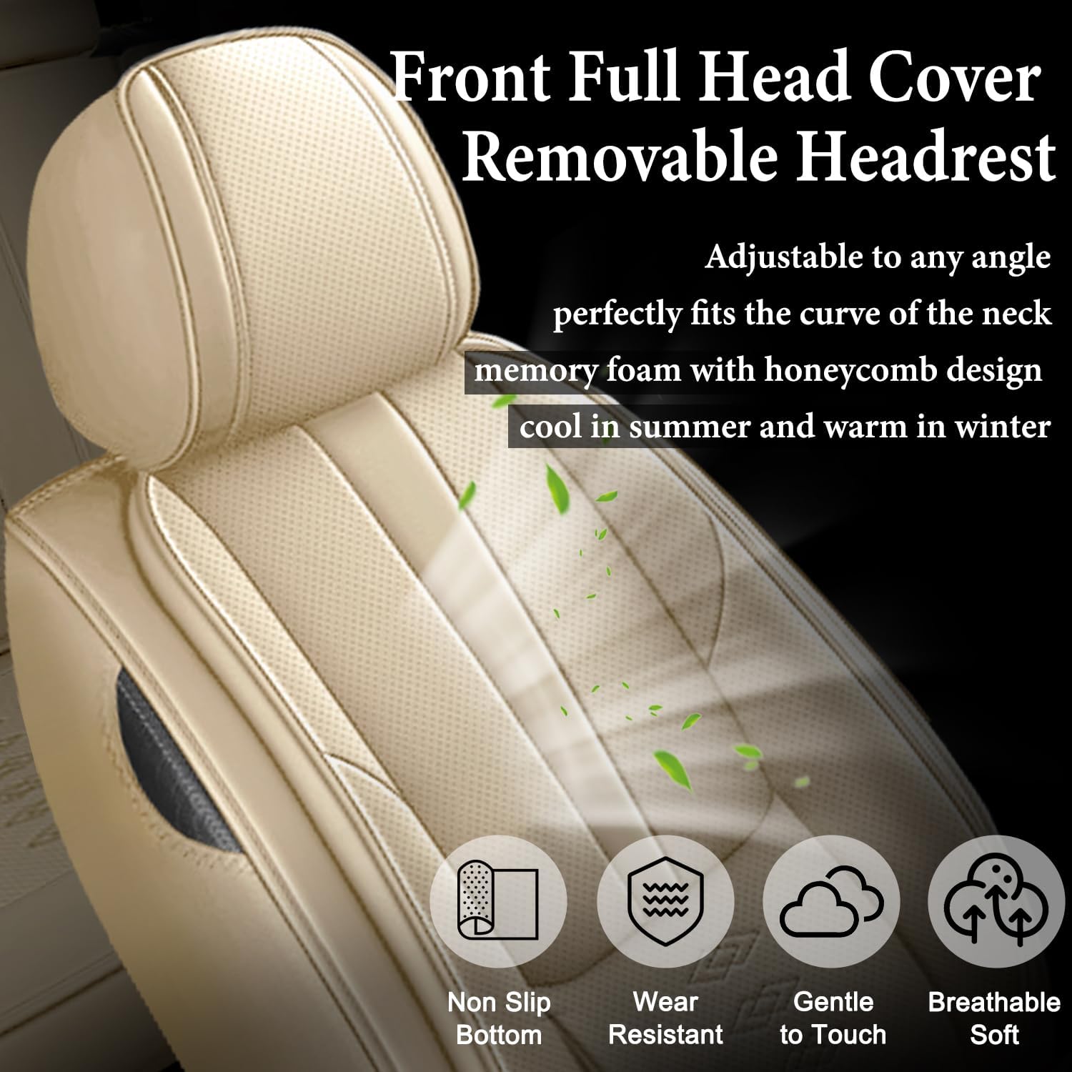 Car Seat Covers 2 Seats Fit for Jeep Wrangler Unlimited 4xe 2021 2022,Waterproof Leather Seat Covers,Airbag Compatible,Car Seat Protectors Interior Sets(Front Set,Beige)