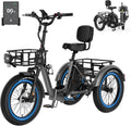 MOONCOOL Electric Trike for Adults, 500W/750W 48V Electric Tricycle for Adults, 20'x3.0' Fat Tire 3 Wheel Electric Bike, Folding Aluminum Adult Tricycle with Removable Battery