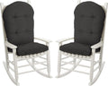 ARDEN Oceantex Indoor/Outdoor Plush Modern Tufted Adirondack Cushion, 2-Pack, 21.5 x 19, Water Repellent, Rain Proof, Fade Resistant Cushion For Rocking Chair Or Adirondack Ink Charcoal Black