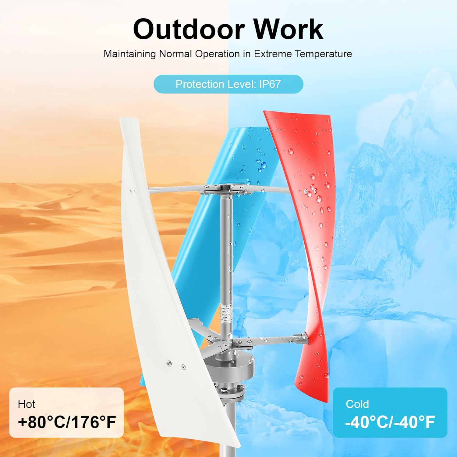 400W Wind Turbine Generator Kit, 12V Vertical Helix Wind Power System with Controller, 3 Blades, for Marine, RV, Home, Outdoor Energy, Garden, Hybrid Solar Wind System, Portable, for DIY Users
