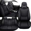 Car Seat Cover Full Set for Kia Sorento Seat Covers 2003-2025, Nappa Leather Waterproof Seat Covers for Cars, Airbag Compatible, Universal Automotive Seat Covers(Luxury Full Set/Black)