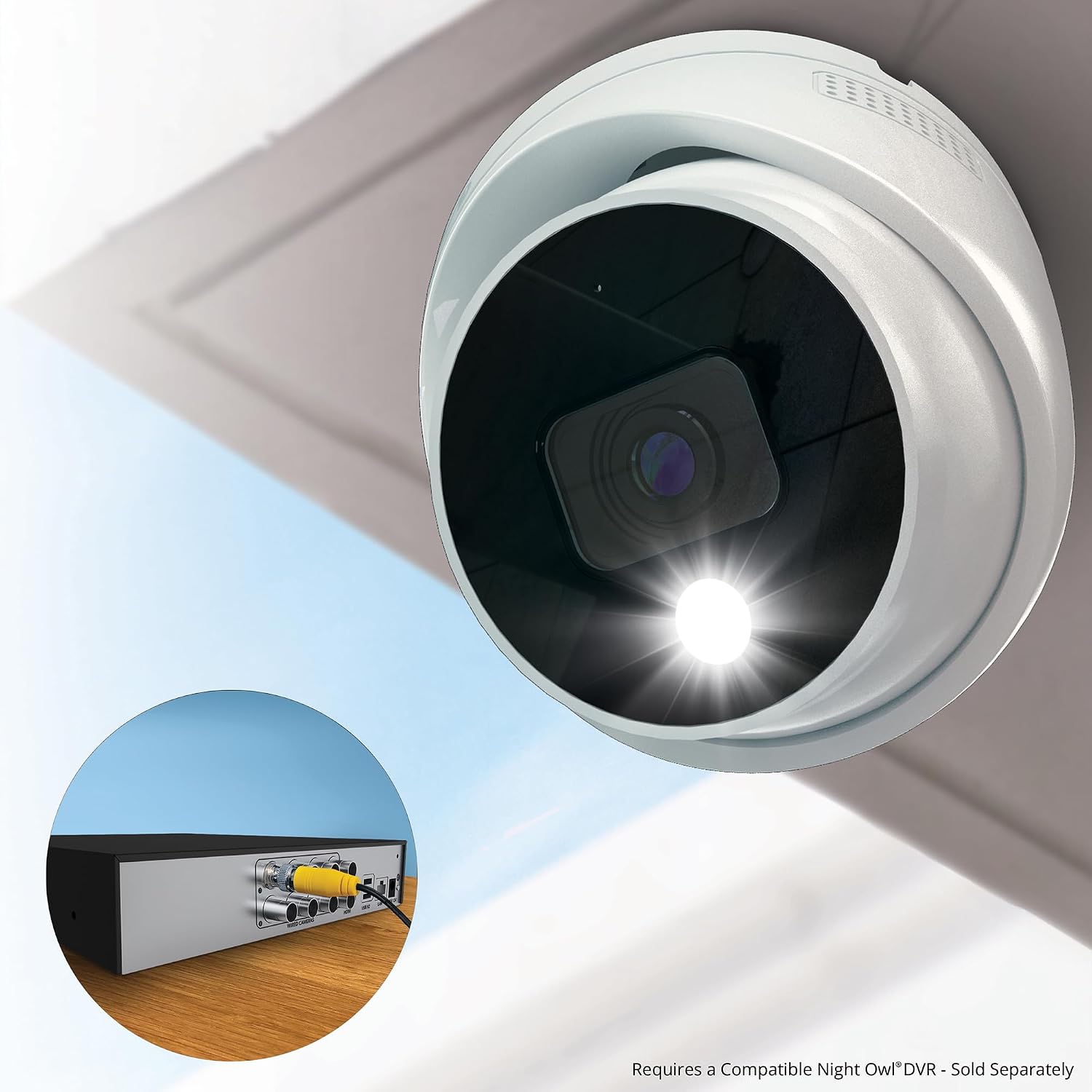 Night Owl Add On Wired 2K HD Indoor/Outdoor Deterrence Dome Cameras with 2-Way Audio (4 Pack)