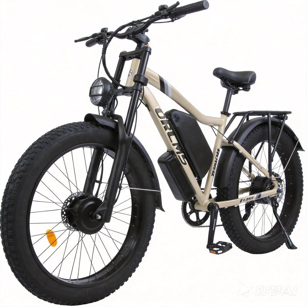 Dual Motor Electric Bike for Adults,6000W Peak,45MPH,60V&52V/25Ah Battery,26''&24'' Fat Tire,Up to 110 Miles Range,SHM 7-Speed Gear Ebike
