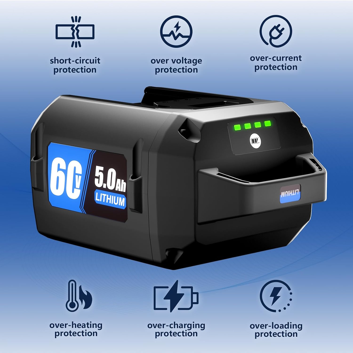 DSANKE 60V 5.0Ah Lithium Ion Replacement Batteries for Toro 60V Battery Compatible with 88620 88675 L108 L324 L135 Li-ion Battery Flex-Force Power Tool System